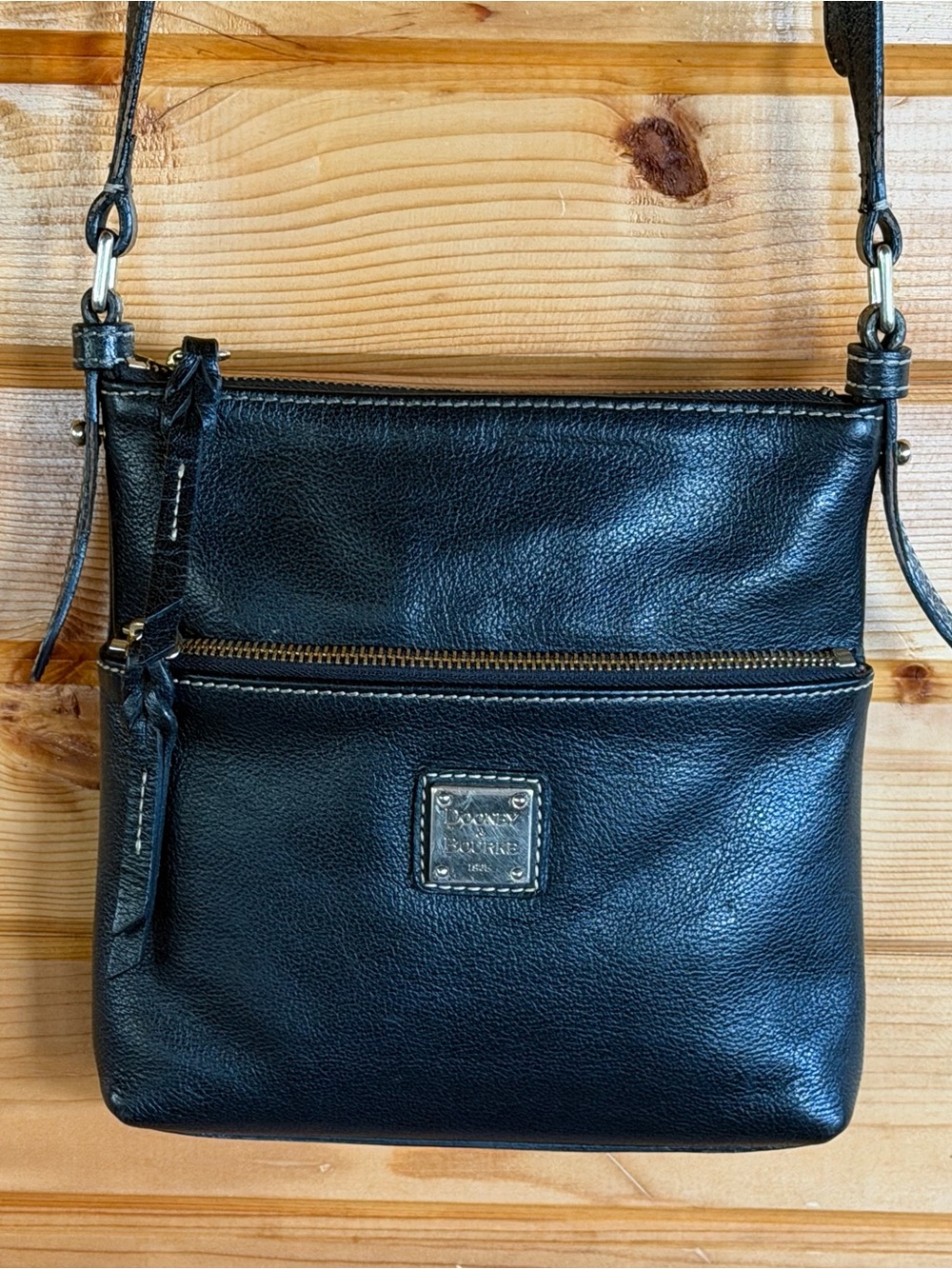 Dooney & Bourke Black Pebbled Leather Crossbody Bag